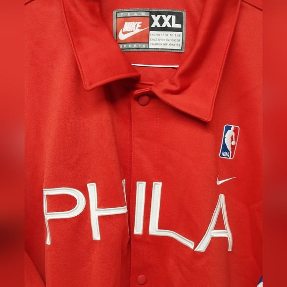 Vintage Philadelphia 76ers Nike NBA WarmUp Jersey Red Retro Rewind Size XXL - Picture 3 of 8